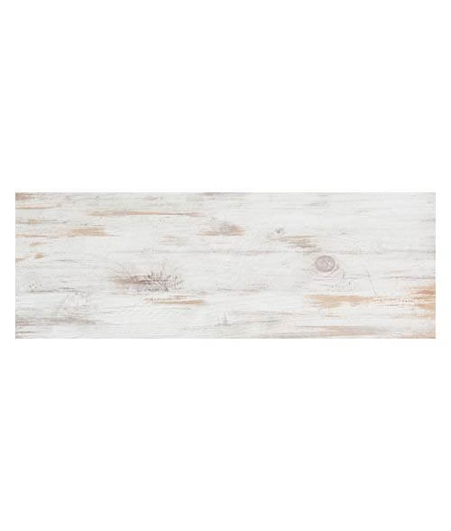 white faux wood tabletop sign