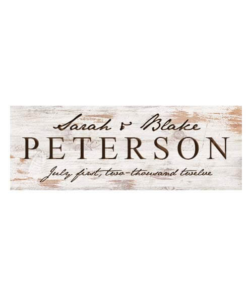 personalized light faux wood block sign