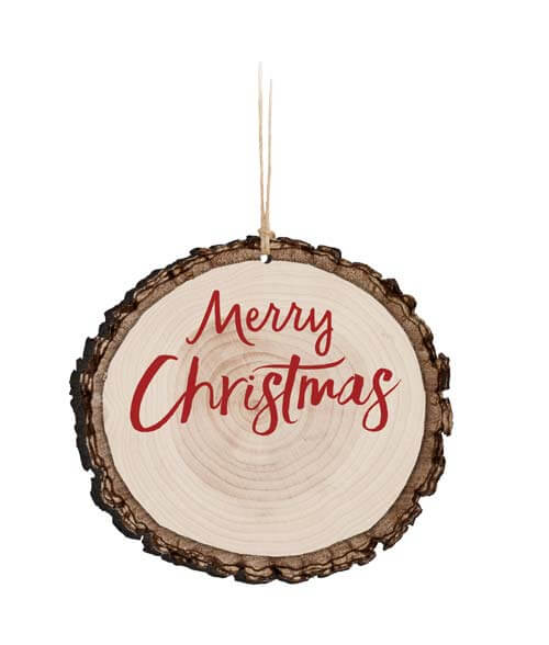 pre-printed merry christmas ornament