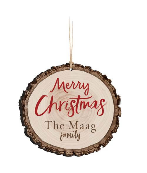personalized pre-printed merry christmas ornament