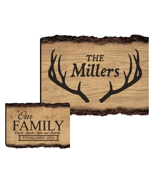 personalized faux sliced log sign