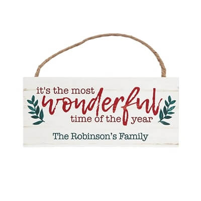 personalized pre-printed it's the most wonderful time of the year sign