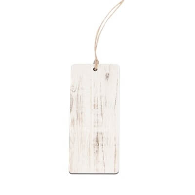 faux wood gift tag shaped ornament