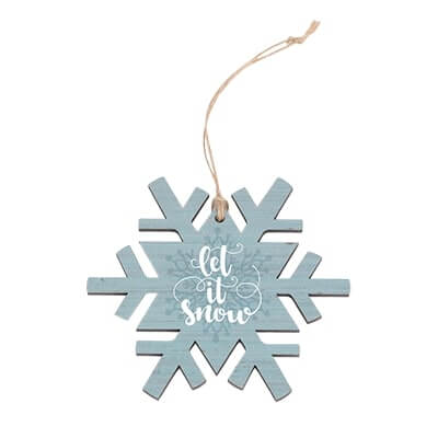 personalized snowflake ornament with snowy design