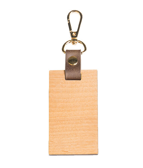 wood luggage tag