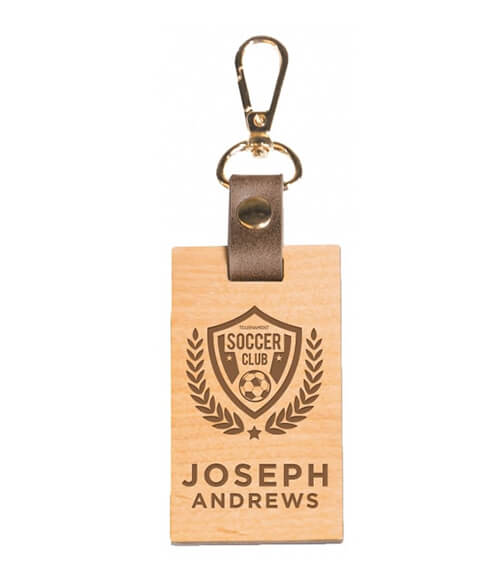 personalized wood luggage tag