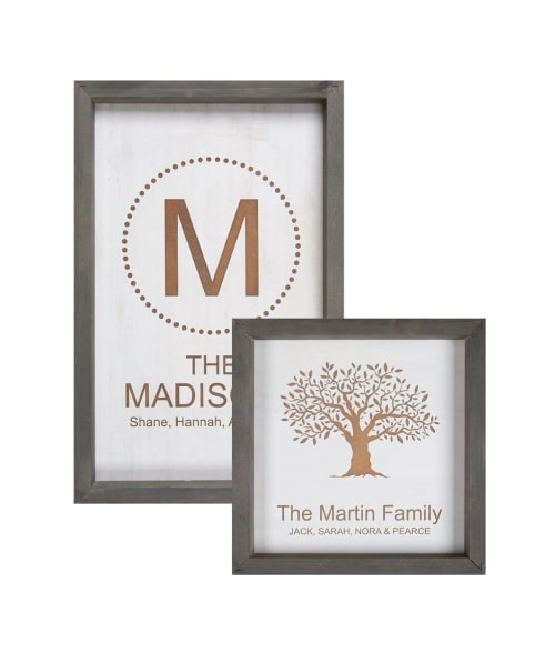 personalized white faux wood sign