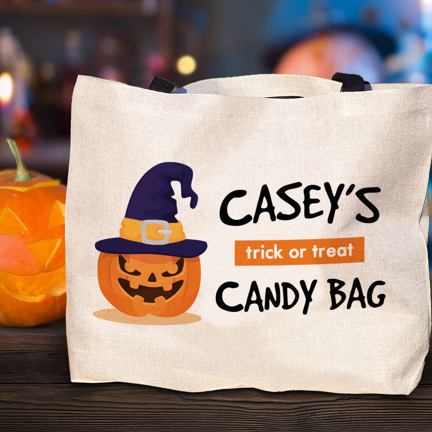 customized halloween theme tote bag