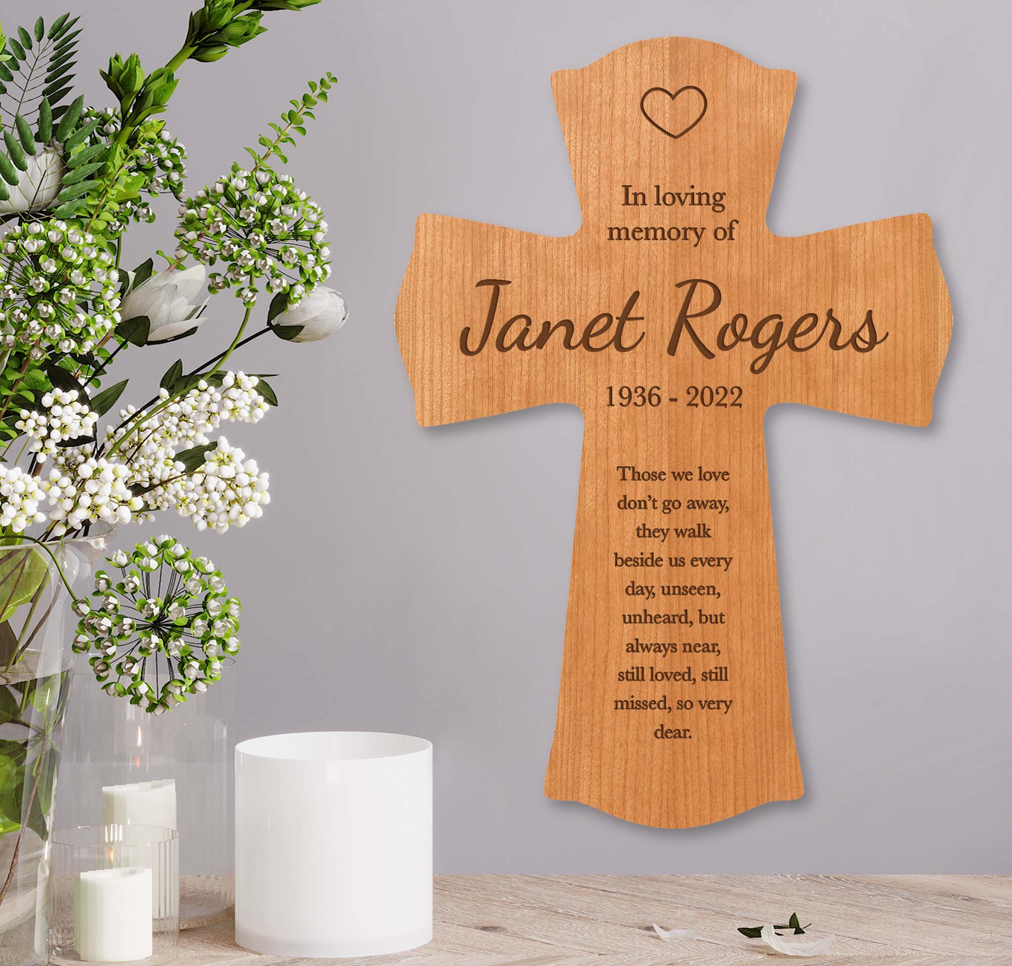customized memorial wooden cross