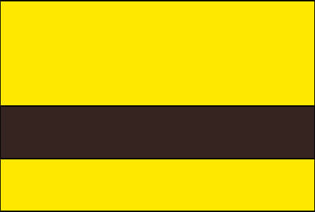 acid yellow and dark brown color swatch