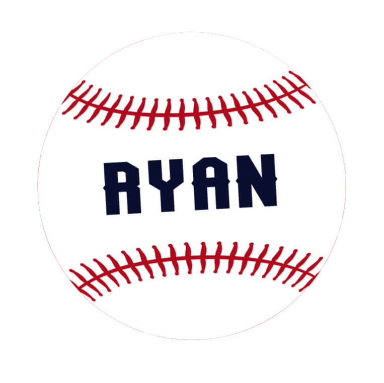 baseball theme name badge